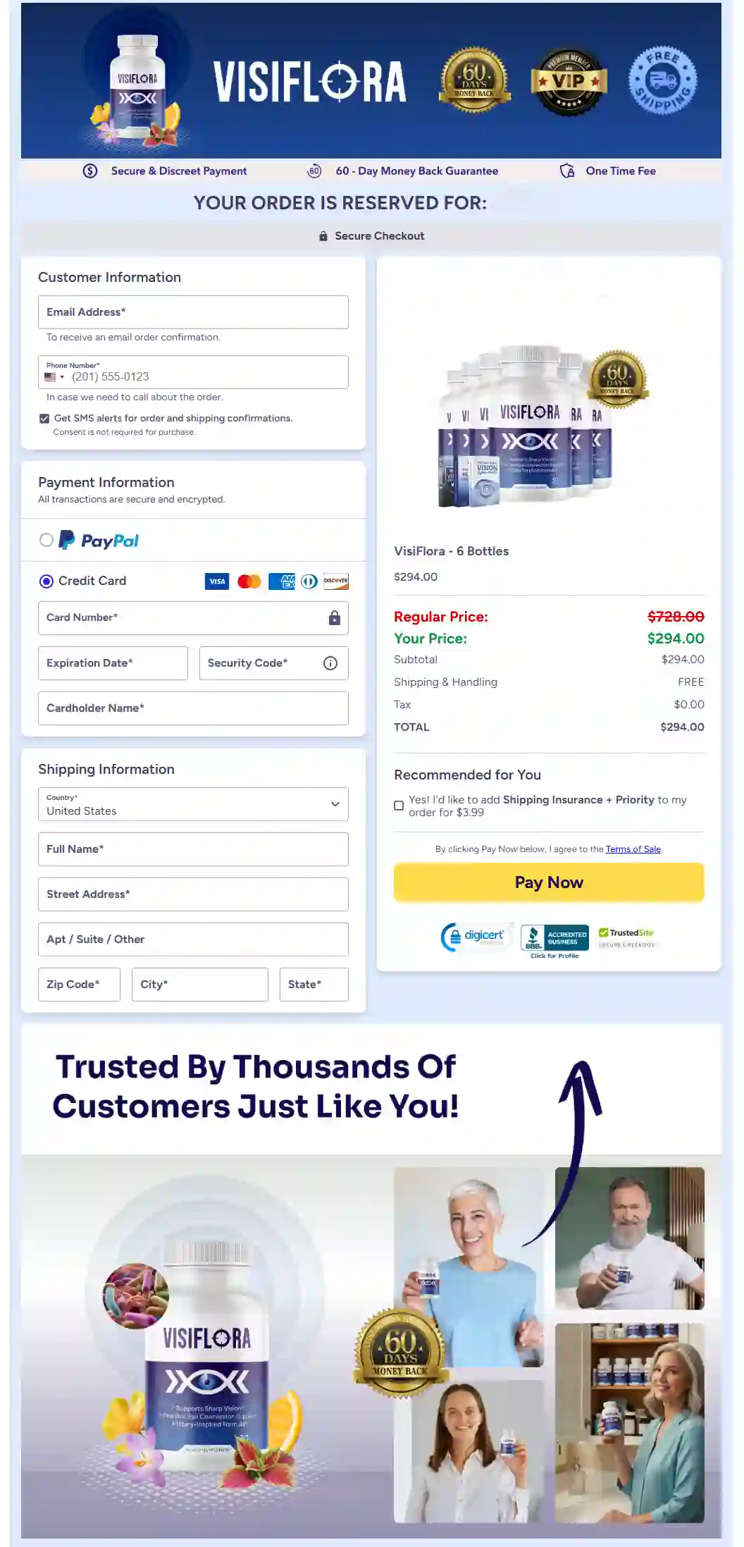 VisiFlora-order-page